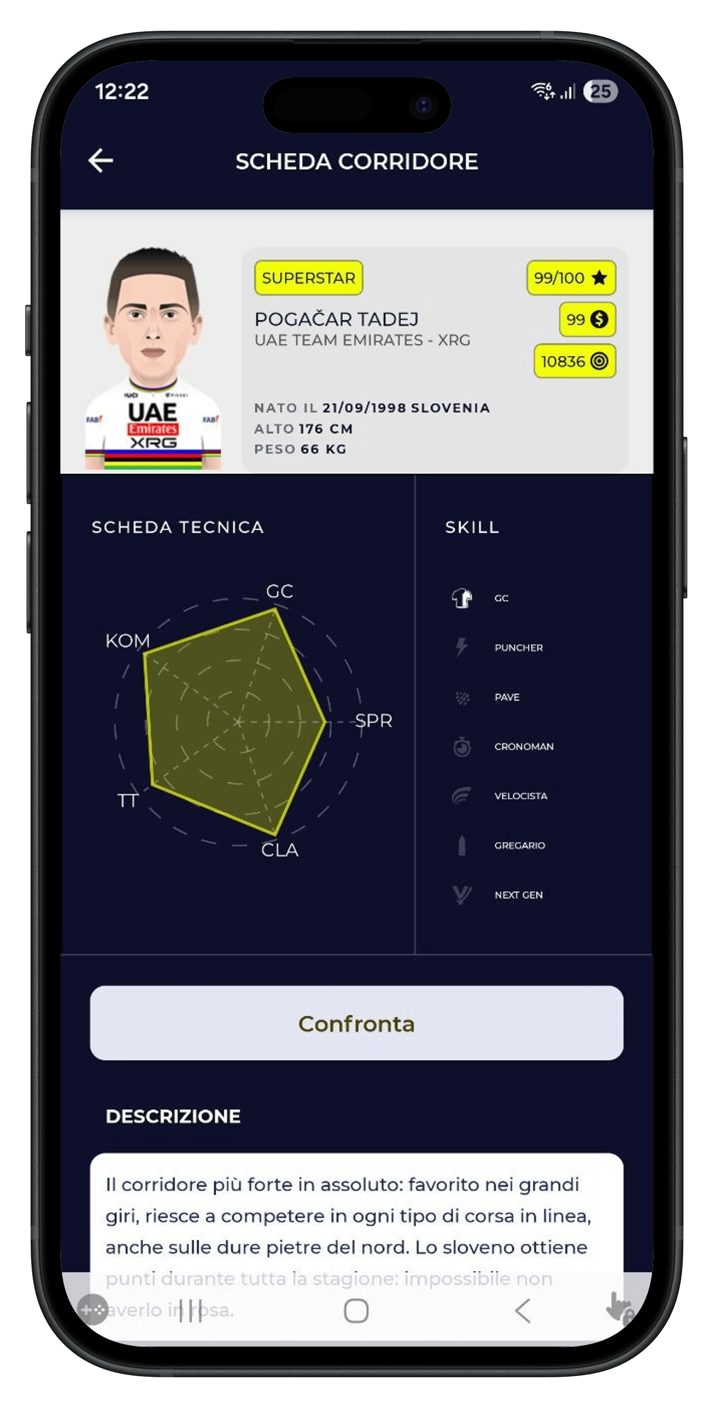 FantaCycling App Interface